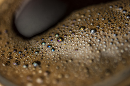 Coffee foam extreme close up. Macro texture and backgroundの写真素材