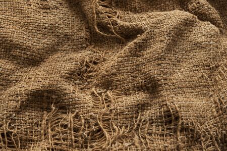 old burlap fabric texture as backgroundの写真素材