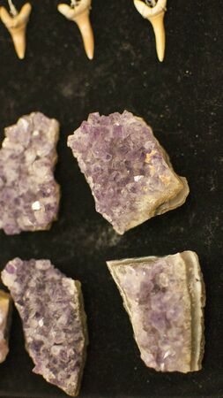 Violet Crystal Stone macro mineral