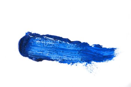 blue stroke of the paint brush isolated on white, for print, web design and banners