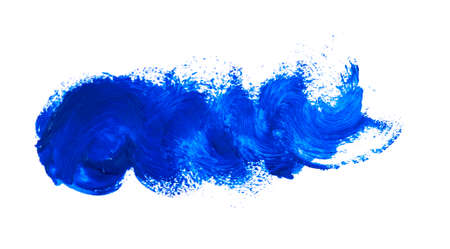 blue stroke of the paint brush isolated on white