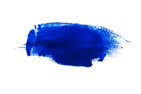 blue stroke of the paint brush isolated on white