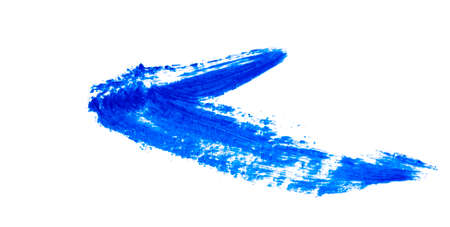blue stroke of the paint brush isolated on whiteの写真素材