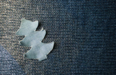 Handmade New Year postcard with christmas fir tree. Holiday idea for family time and gift for beloved.の写真素材