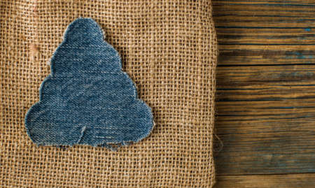 Handmade New Year postcard with christmas fir tree. Holiday idea for family time and gift for beloved.の写真素材