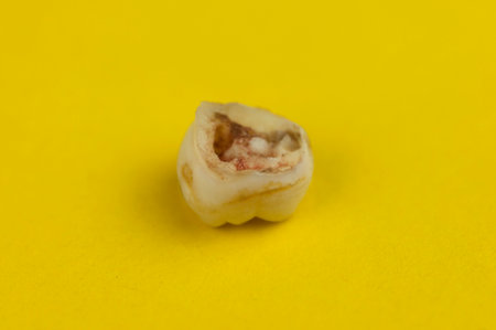 Image of the removed tooth decay, child's milk teeth
