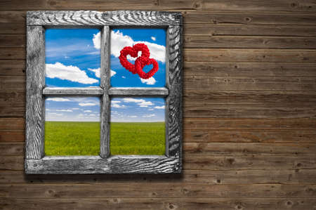 heart-shaped baloon in the sky, the symbols of love