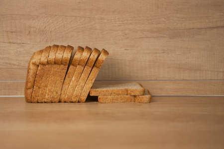 Homemade toasted whole wheat bread,の写真素材