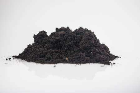 Heap of earthen pile on white backgroundの写真素材