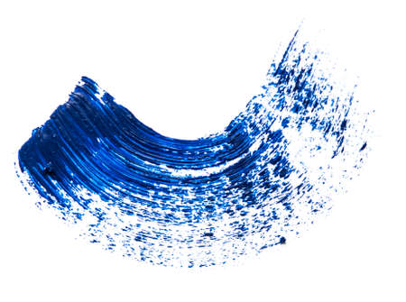 Blue brush stroke and texture. Grunge abstract hand - painted element. Underline and border design.の写真素材