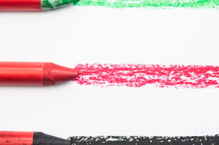 Colorful of pastel chalk - School supplies - art supplies - pencil on paperの写真素材