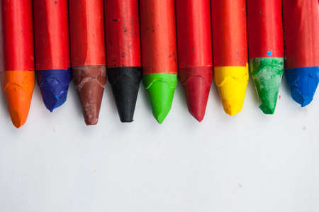 Colorful of pastel chalk - School supplies - art supplies - pencil on paperの写真素材