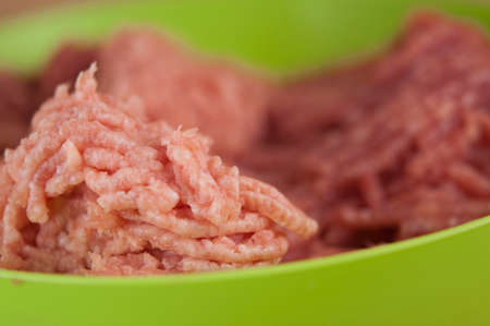 fresh raw minced beef, pork with copy space.