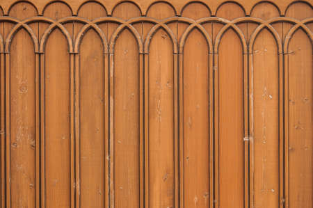 Detail of wood carving art. Abstract art carved into wooden doors with exquisite beautyの写真素材