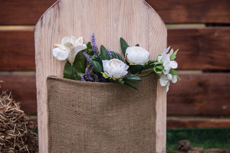 Floral garden decoration for a special day. A party in natureの写真素材