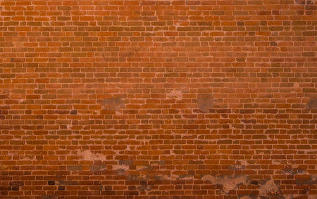 Empty Old Brick Wall Texture. Painted Distressed Wall Surface. Grungy Wide Brickwall.の写真素材