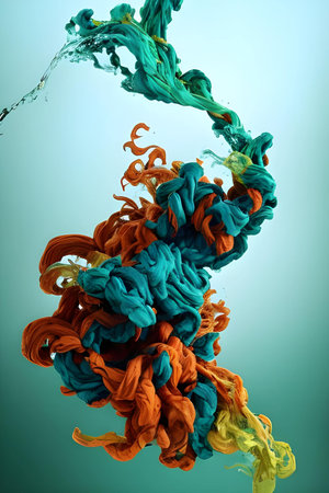 Colorful ink in water. Ink swirling in water. Abstract backgroundの素材