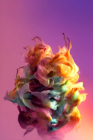 Colorful ink in water on a colorful background. Abstract background.の素材