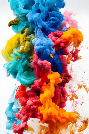 Acrylic colors and ink in water. Abstract background for design.の素材