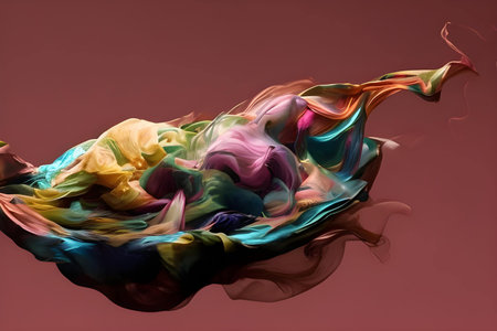 Abstract background of color splashes on a black background. Copy space.の素材