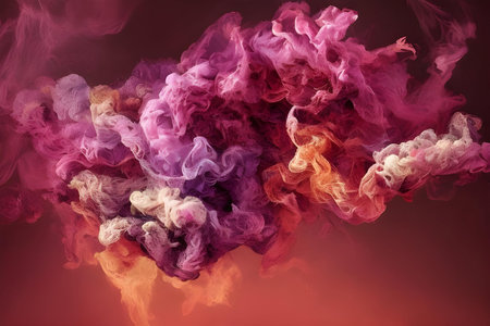 Colorful smoke on a dark background. Abstract background for design.の素材