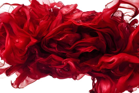 abstract background of red paint splashing isolated on white background.の素材