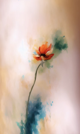 Watercolor painting of a flower on a watercolor background. digital painting.の素材
