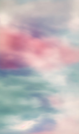 Abstract blurred background. Colorful sky and clouds in pastel colorsの素材