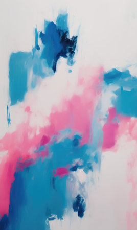 Abstract blue and pink watercolor painted background. Modern art. Contemporary art. Diptych, triptychの素材