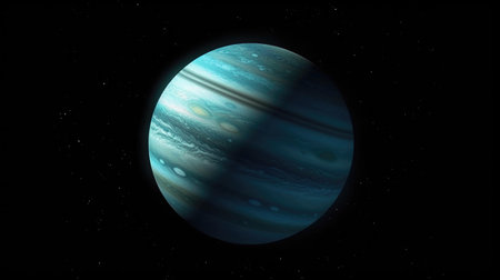 Planet Uranus in space. Solar system. Astronomy. Science fiction.の素材