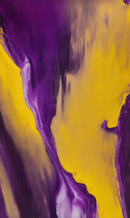 abstract background of oil paint in yellow, purple and purple colorsの素材
