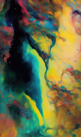 abstract background with colored spots of ink in water, computer generated imagesの素材