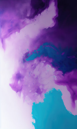 abstract background with purple and blue ink in water, digitally createdの素材
