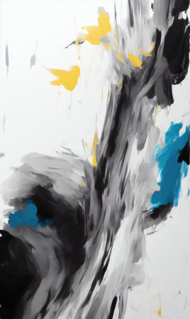 abstract watercolor painted background, black, white and blue paintの素材