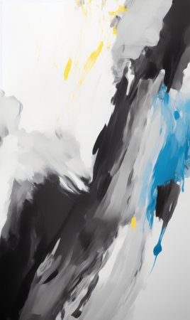Abstract black and white watercolor background. Hand painted background.の素材
