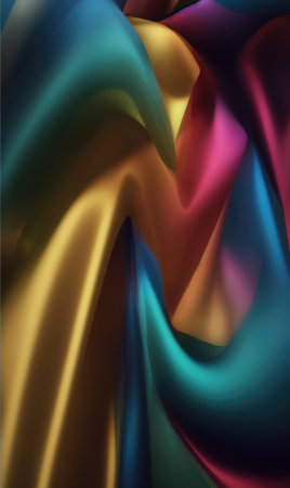 abstract background of colored silk or satin with some smooth folds in itの素材