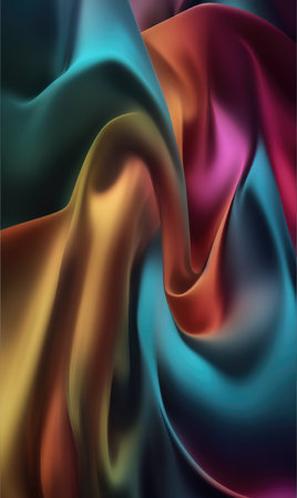 abstract background with smooth lines in blue, red and yellow colorsの素材