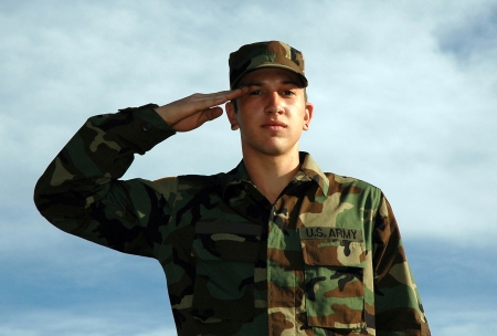 solider at attentionの写真素材