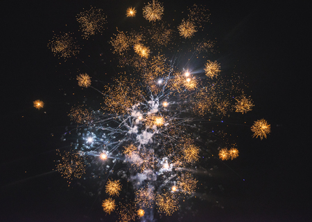 Firework show, San Juan celebration in Barcelona, Spain