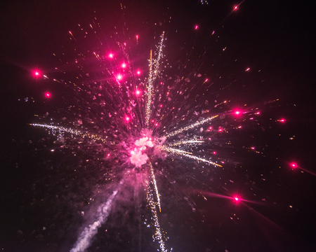 Firework show, San Juan celebration in Barcelona, Spainの写真素材