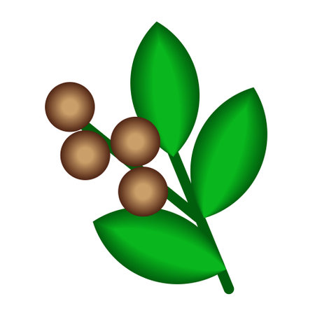 Vector 3d coffee plant icon isolated on white background. Abstract colored geometric doodle created...