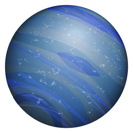 Blue planet Neptune. Illustration of the space object in the Solar System, isolated on a transparent background. Vector astronomical element for cosmic universeのイラスト素材