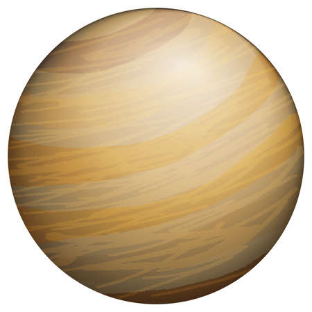 Brown planet Venus or Jupiter. Space object vector icon isolated on transparent background