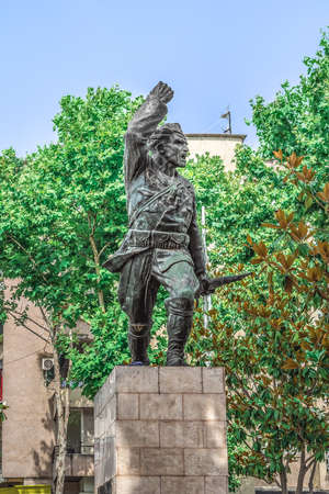 Tirana, Albania - June 21, 2021: Unknown Soldier Statue in Tirana, close-up. Memorial for the soldiers that fell in the struggle against the Italian invaders during Second World Warのeditorial素材