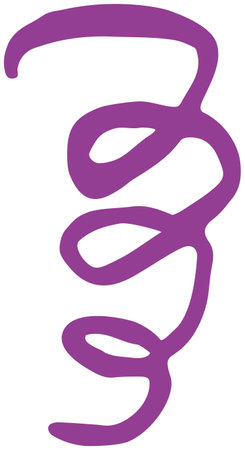 Purple garland or confetti. Grunge vector color doodle isolated on transparent background. Rough hand-drawn illustration. Festive design elementのイラスト素材