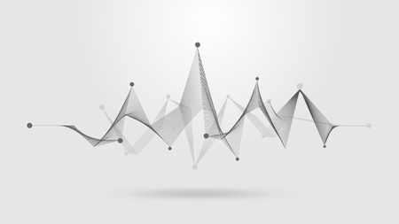 Wireframe sound wave vector backgroundのイラスト素材