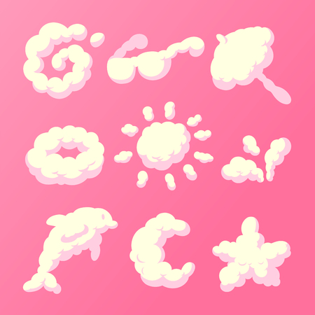 Fantasy cloud cartoon style vector illustrationのイラスト素材