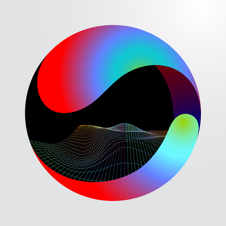 Big data tech circle vector backgroundのイラスト素材