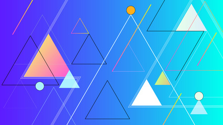 Lively colorful abstract geometric triangle elements backgroundのイラスト素材