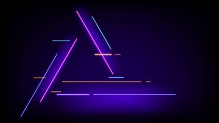 Glitched triangle glowing neon light digital geometric backgroundのイラスト素材